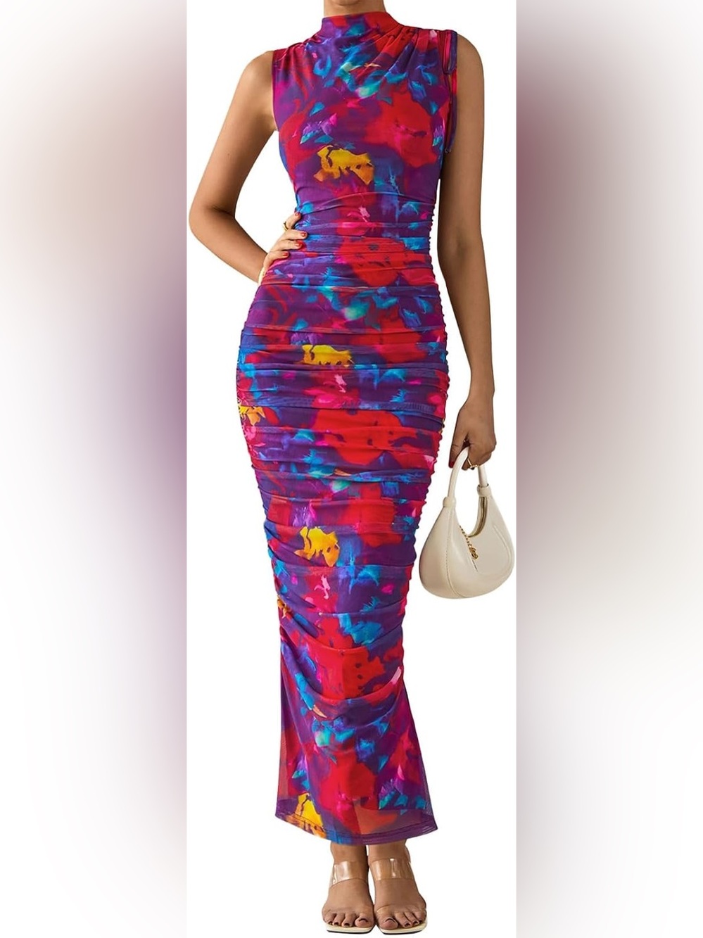 NWT bold & vibrant floral PRETTYGARDEN Maxi Dresse size medium